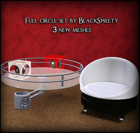 Sims 3 — Full Circle set  by BlackSweety — This set contains 3 new meshes: an armchair, a coffee table and a lamp. I hope