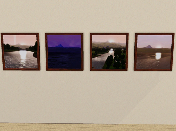Sims 3 — Riverview4Peachybitz1 by Peachybitz1 — Set of four paintings taken from my screenshots. All 2x1 using the Lips