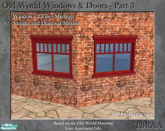 Sims 2 — OW Part 3 - Window - 2-Tile Medium - S by MsBarrows — A double tile wide medium height window based on the Old