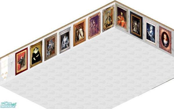Sims 1 — Bourbon Set by carriep — Includes: 12 Paintings, Lamp, Wall