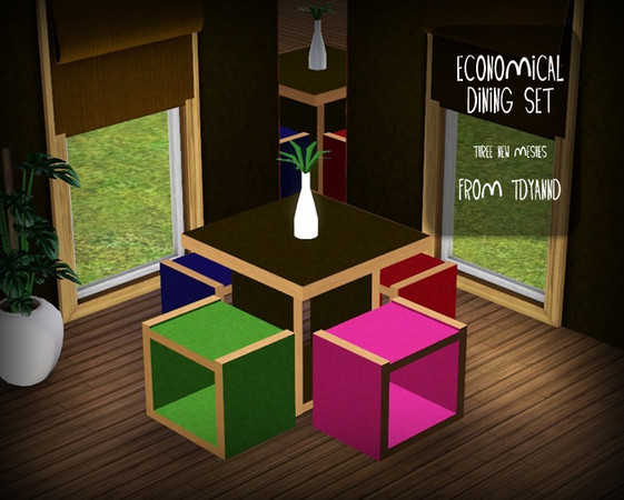 Sims 3 — Economical Dining Set by tdyannd — Super cheap. Super stylish. 
