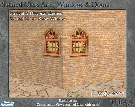 Sims 2 — Stained Glass - Window Short - S by MsBarrows — A short stained glass window based on the Conspicuous Views