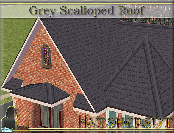 Sims 2 — Grey Scalloped Roof by hatshepsut — Decorative scalloped roof pattern