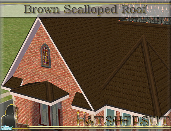 Sims 2 — Brown Scalloped Roof by hatshepsut — Decorative scalloped roof pattern