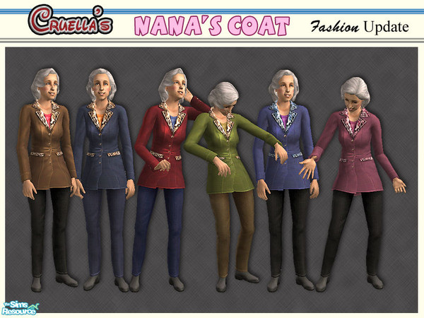 Sims 2 — am_NanaCoat by Cruella — Season and everyday wear for the elder female.