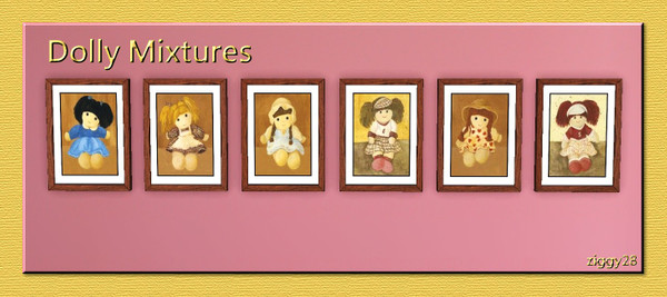 Sims 3 — Dolly Mixtures by ziggy28 — A sweet set of six dolly pictures. By the aritst Alba Galan. These pictures are
