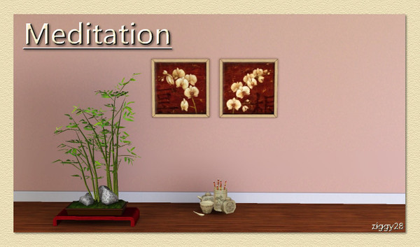 Sims 3 — Meditation by ziggy28 — A set of two tranquil pictures called 'Meditation' by the artist Daphne Brissonnet