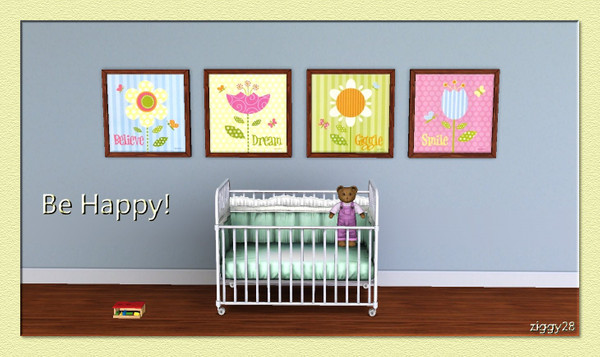 Sims 3 — Be Happy!! by ziggy28 — A sweet set of four pictures, so Believe, Dream, Giggle and of course Smile!! By the