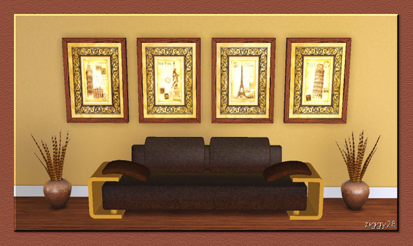 Sims 3 — A Postcard From? by ziggy28 — A set of four postcard pictures by the artist Andrea Laliberte. London, Paris, New