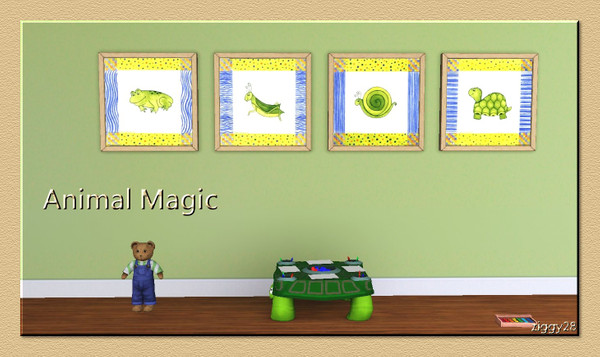 Sims 3 — Animal Magic by ziggy28 — A cute set of four pictures suitable for a childrens room. By the arist Tania