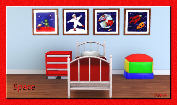 Sims 3 — Space by ziggy28 — A set of cute space inspired pictures for you little sims. By the artist Dona Turner. Frames