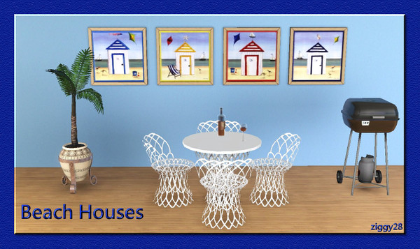 Sims 3 — Beach House Set by ziggy28 — A set of four sunny beach house pictures.This set comprises of Beach House 1, 2, 3