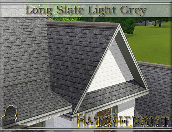 Sims 3 — Long Slate Light Grey by hatshepsut — Weather beaten long slate roof texture