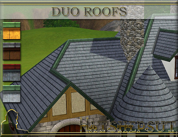 Sims 3 — Duo Roofs  by hatshepsut — An attractive set of duo-tone roof colours