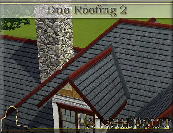 Sims 3 — Duo Roofing 2 by hatshepsut — Duo coloured roofing 