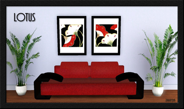 Sims 3 — Lotus by ziggy28 — A set of two pictures called 'Lotus Arabesque' by the artist Erica J. Vess. Cloned from the