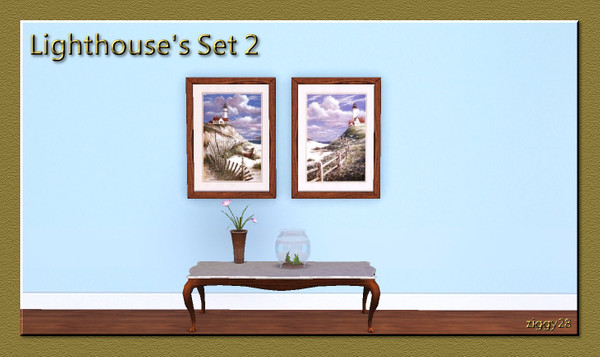 Sims 3 — Lighthouses Set 2 by ziggy28 — A set of two lighthouse paintings by the artist T.C. Chiu. Cloned from the Maxis