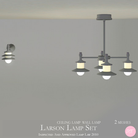 Sims 3 — Larson Lamp Set by DOT — Larson Lamp Set 2 Meshes Ceiling Wall Lamps by DOT of The Sims Resource