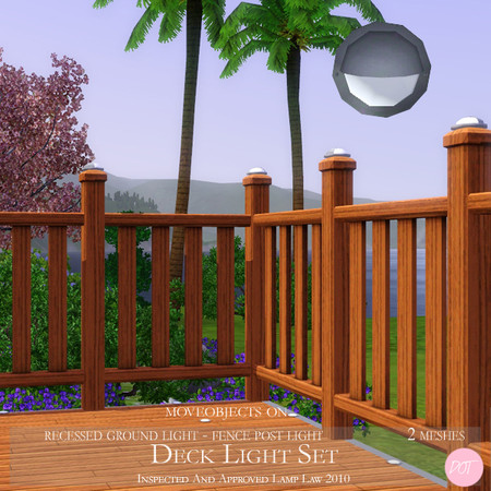 Sims 3 — Deck Light Lamp Set by DOT — Deck Light Lamp Set 2 meshes Recessed Ground and Post Lamp Sims 3 Lamps by DOT of