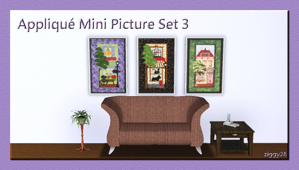 Sims 3 — Applique Mini Set 3 by ziggy28 — A little mini set of three applique pictures,' Animal Crackers Pet Shop','Petal