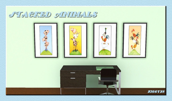 Sims 3 — Stacked Animals by ziggy28 — A set of four funny pictures of different animals forming a stack...By the artist