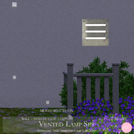 Sims 3 — Vented Lamp Set by DOT — Vented Lamp Set 2 meshes Wall and Wall Path Sims 3 Lamps by DOT of The Sims Resource