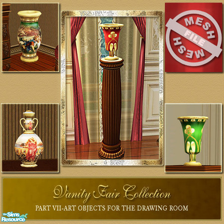 Sims 2 — Vanity Fair Art Objects  - Column Mesh by Cashcraft — Part VII of the Vanity Fair collection is a decorative set
