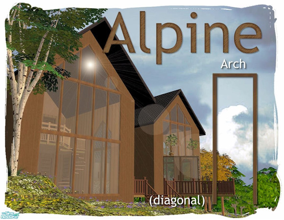 Sims 2 — Alpine Arch (diagonal) by Cyclonesue — Part of the Alpine triangular window set with a low polygon count (less