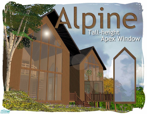 Sims 2 — Alpine Tall-height Apex Window by Cyclonesue — Part of the Alpine triangular window set with a low polygon count