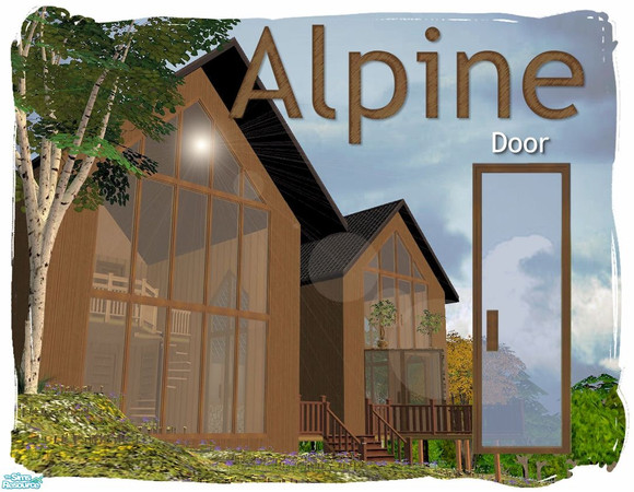 Sims 2 — Alpine Door by Cyclonesue — Part of the Alpine triangular window set with a low polygon count (less than 150).
