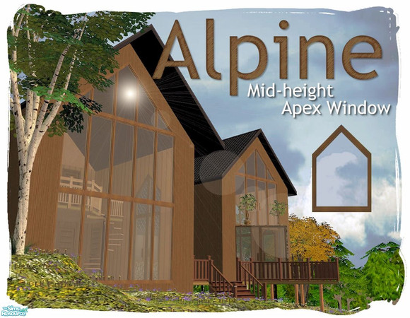 Sims 2 — Alpine Mid-height Apex Window by Cyclonesue — Part of the Alpine trianggular window set with a low pollygone