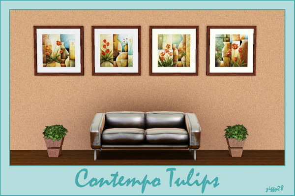 Sims 3 — Contempo Tulips by ziggy28 — A set of four contempory pictures by the artist Ekapon Poungpava
