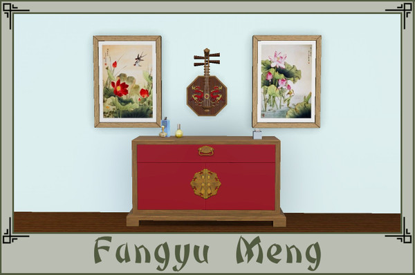 Sims 3 — Fangyu Meng by ziggy28 — A set of two oriental paintings by the artist Fangyu Meng. Cloned from the Maxis