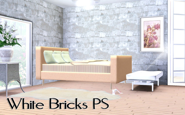 Sims 3 — White Bricks PS by TSR Archive — Pattern made by Pralinesims for TSR (Rock/Stone)
