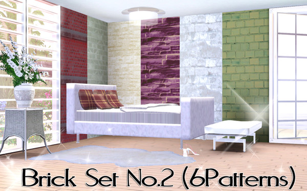 Sims 3 — Brick Set No.2 (6Patterns) by TSR Archive — This set contains six brick patterns:) I hope you like it:D