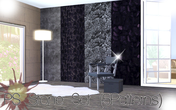 Sims 3 — PS Stone Set (5 Patterns) by TSR Archive — This set contains five stone patterns:D please enjoy!