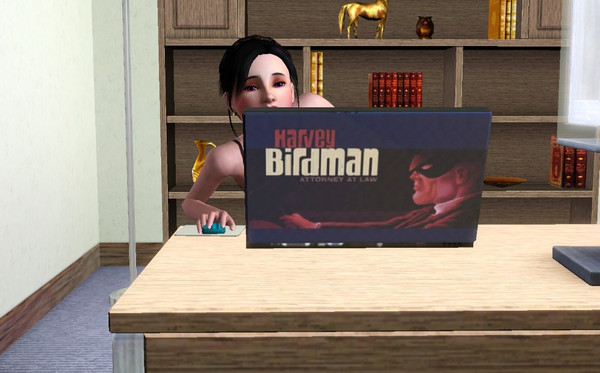 Sims 3 — Harvey Birdman laptop by evilerci — Laptop Featuring Harvey Birdman 