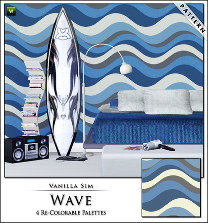 Sims 3 — Wave by Vanilla Sim — Wave pattern for that surfer dude