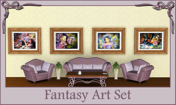 Sims 3 — Fantasy Art Set by ziggy28 — A wonderful set of four paintings by the artist Josephine Wall. Cloned from the