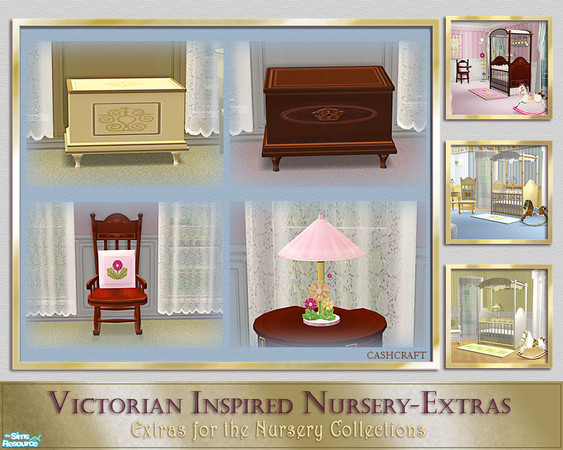 Sims 2 — Victorian Nursery Extras by Cashcraft — A few extras for the Victorian Inspired Nursery Collections. The set