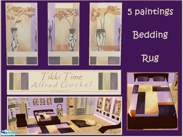 Sims 2 — Tikki Time Set by minsmusic — Alfred Gockel has painted some beautiful art. Here is his series of Tikki Time