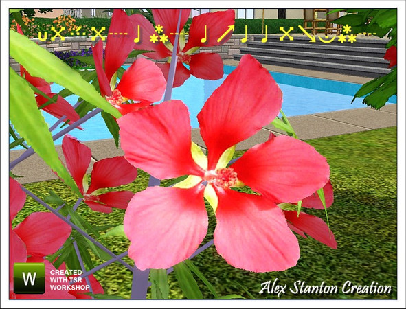 Sims 3 — Hibiscus coccineus by alex_stanton1983 — Hibiscus coccineus is looked for its spectacular exotic flowers.