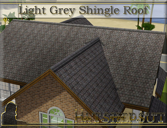 Sims 3 — Light Grey Shingle Roof by hatshepsut — Weathered textured roofing