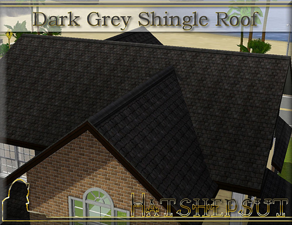 Sims 3 — Dark Grey Shingles by hatshepsut — Weathered textured roofing