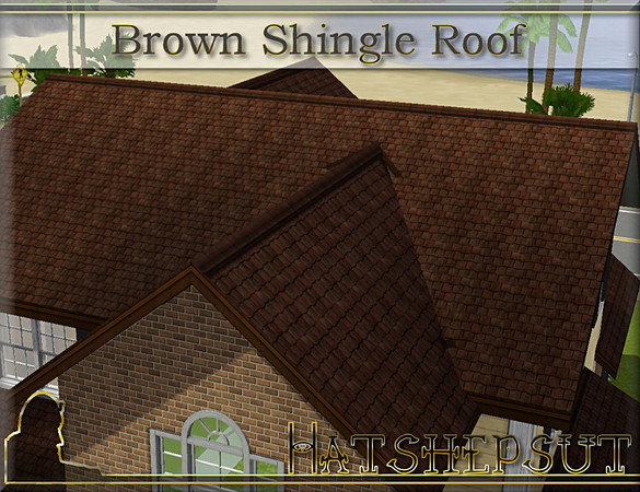 Sims 3 — Brown Shingle Roof by hatshepsut — Weathered textured roofing