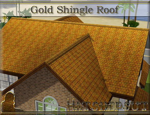 Sims 3 — Gold Shingle Roof by hatshepsut — Weathered textured roofing