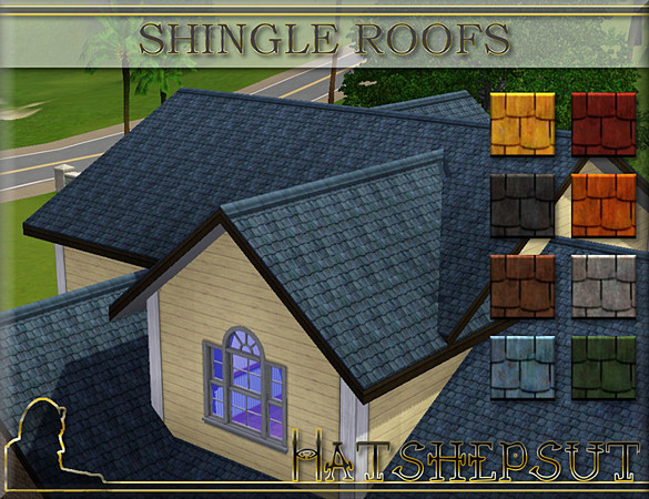 Sims 3 — Shingle Roofs by hatshepsut — A set of weathered textured roofs