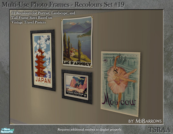 Sims 2 — Multi-Use Photo Frames - Recolours Set 19 by MsBarrows — A large assortment of recolours for the landscape,