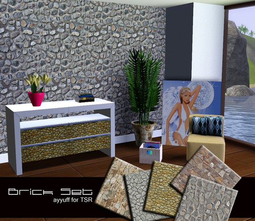 Sims 3 — Brick Pattern Set by ayyuff — 5 brick patterns