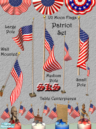 Sims 2 — American Patriotic set by 71robert13 — Flags, flags & more flags! An absolute must for patriotic sims all